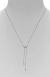 Adore Pave Crystal Swoop Necklace In Silver