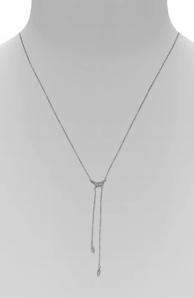 Adore Pave Crystal Swoop Necklace In Silver