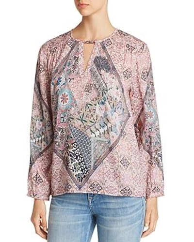 Tolani Printed Keyhole Top In Caitlyn Rose