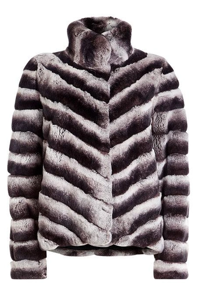 Yves Salomon Rabbit Fur Jacket In Grey | ModeSens