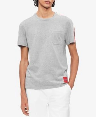 Calvin Klein Jeans Est.1978 Men's Taped Pocket T-shirt In Medium Charcoal Heather