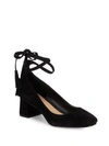 Saks Fifth Avenue Bambi Leather Ankle Wrap Pumps In Black