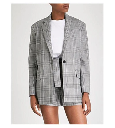 Maje Vaime Checked Woven Jacket In Carreaux
