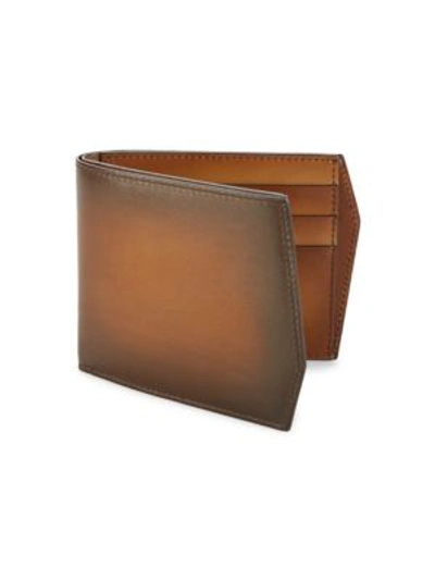 Corthay Peter Classic Leather Bi-fold Wallet In Old Wood