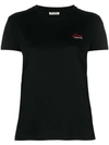 Miu Miu Back Detail T-shirt In Black