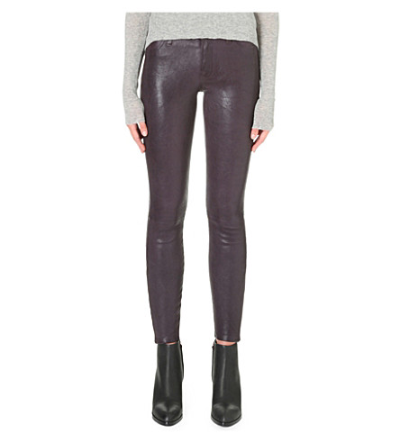 J Brand Skinny Mid-rise Leather Jeans | ModeSens