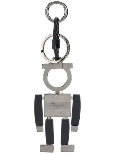 Ferragamo Gancio Keyring In Black