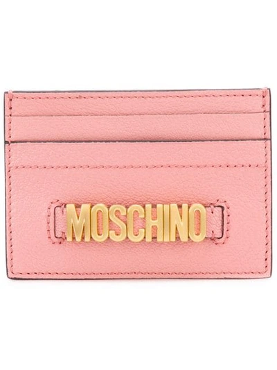 Moschino Logo Plaque Cardholder - Pink