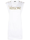 Versace Printed Logo Tank Top In White