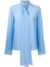 Chloé Riveted Pussy Bow Shirt In Blue