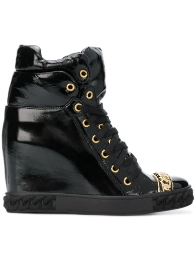 Casadei Chain-detail Sneaker Boots 80 In Black