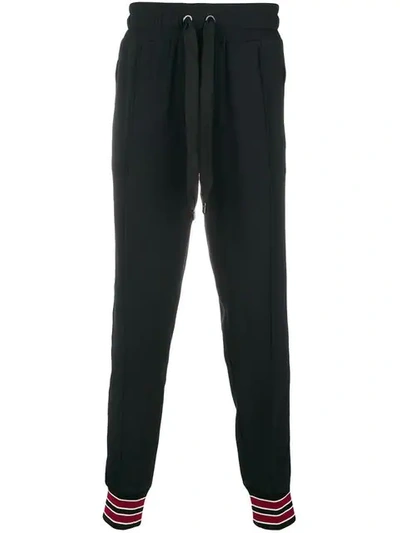 Dolce & Gabbana Striped Trim Track Trousers In Black