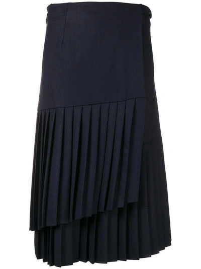 P.a.r.o.s.h . Asymmetric Pleated Skirt - Blue