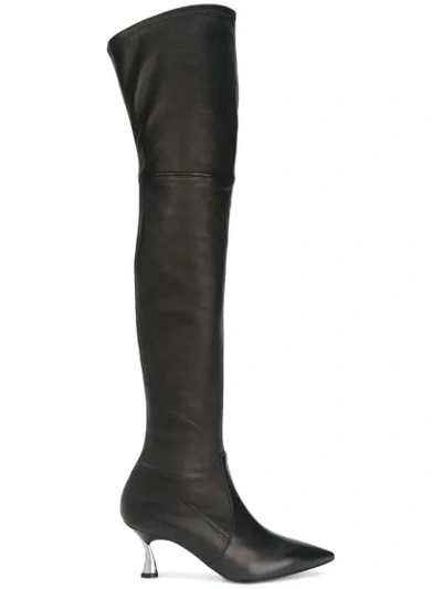 Casadei Heeled Over The Knee Boots In Black