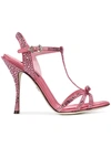 Dolce & Gabbana Embellished Strappy Sandals In Pink