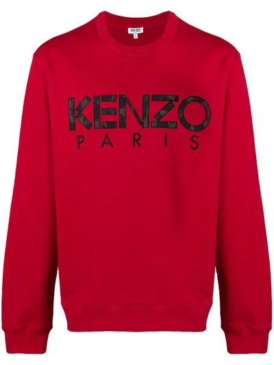 Kenzo Cotton Sweatshirt In Medium Red