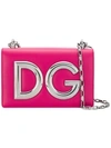Dolce & Gabbana Logo Plaque Clutch Bag In Pink