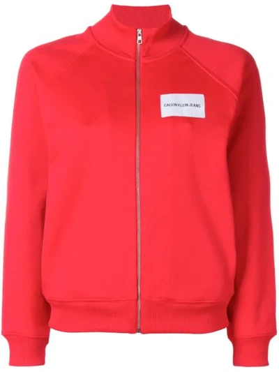 Ck Jeans Calvin Klein Jeans Logo Patch Track Jacket - Red