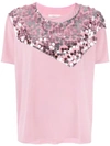 Mm6 Maison Margiela Sequin T-shirt In Pink