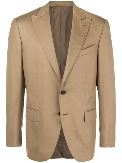 Caruso Classic Fitted Blazer - Brown