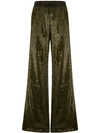 Alberta Ferretti Sequin Embellished Track Pants In Green