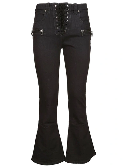 Ben Taverniti Unravel Project Flared Cropped Jeans In Black