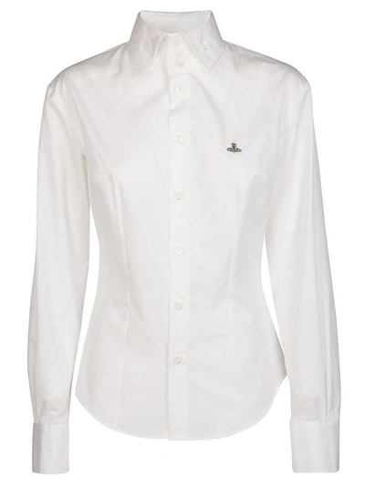 Vivienne Westwood Embroidered Logo Shirt In White