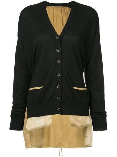 Uma Wang Cardigan In Black/tan