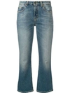 Saint Laurent Kick-flare Cropped Jeans In Blue