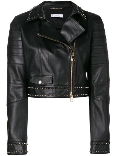 Versace Collection Studded Biker Jacket - Black
