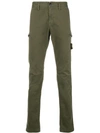 Stone Island Skinny-fit Cargo Trousers In Green