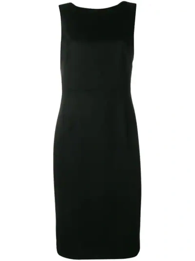 Incentive! Cashmere Sleeveless Shift Midi Dress - Black