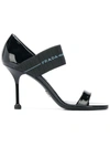 Prada Elasticated Logo Strap Sandals In Black