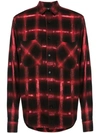 Amiri Glittered Checked Cotton-blend Flannel Overshirt - Red