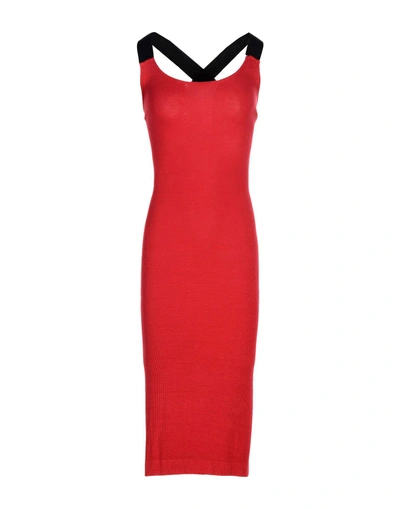 Enza Costa 3/4 Length Dresses In Red