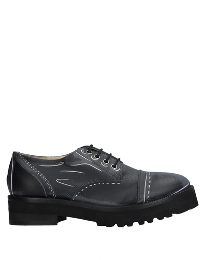 Moschino Laced Shoes In Steel Grey