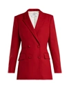 Racil Archie Double-breasted Wool Blazer In Red