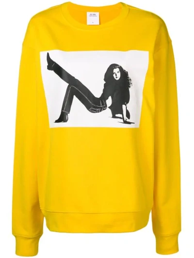 Calvin Klein Jeans Est.1978 Logo Print Sweatshirt In Yellow