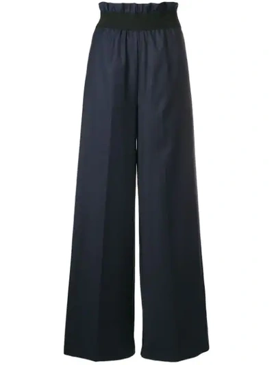 Semicouture Paperbag Waist Trousers - Blue In Blu Navy