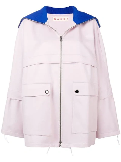 Marni Relaxed Fit Coat In Pink