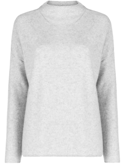 Incentive! Cashmere Mock Neck Sweater - Grey