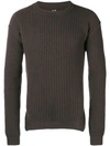 Rick Owens Fisherman Knit Sweater In Grey