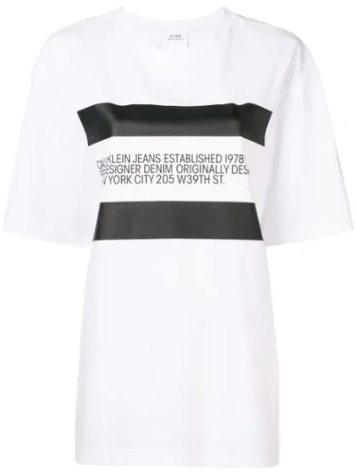 Calvin Klein Jeans Est.1978 Designer Bio Print T In White
