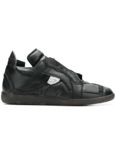 Maison Margiela Collage Deconstructed Low-top Trainers In Black