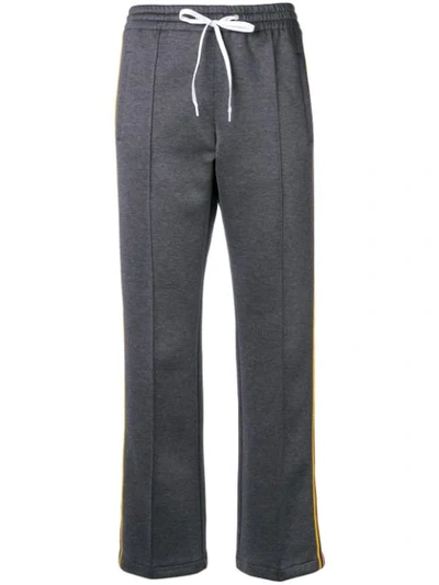 Miu Miu Stripe Trim Sweatpants In Grey