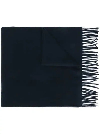 Apc A.p.c. Fringed Hem Scarf - Blue