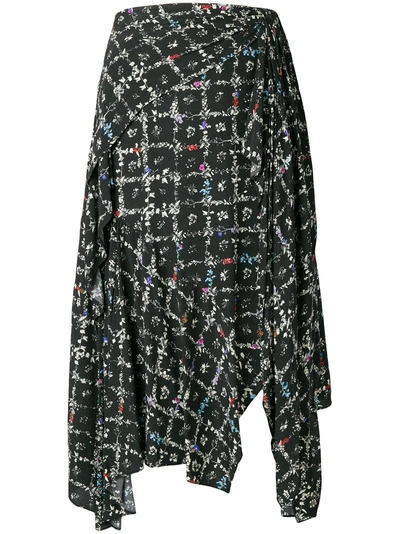 Preen Line Natasha Floral-print Midi Skirt In Black