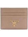 Prada Logo Cardholder Wallet - Neutrals