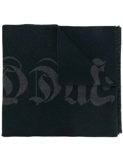 Alexander Mcqueen Frayed Trim Scarf In Black