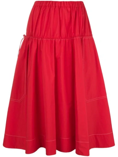 Marni Toggle Full Skirt - Red